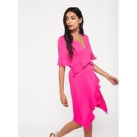 womens hot pink frill dress pink