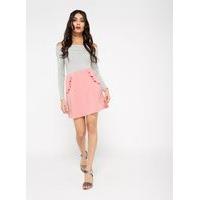 Womens Pink A-Line Ruffle Skirt, Pink