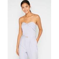 womens lilac pleat belt jumpsuit lilac