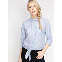 Womens Striped Tie Front Shirt, Assorted