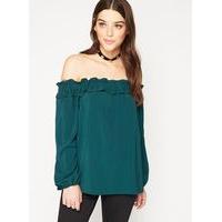 womens green tie back bardot top green