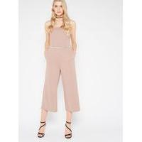 womens bandeau cullote jumpsuit mink