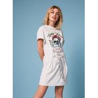 womens skull corset placement t shirt dress grey