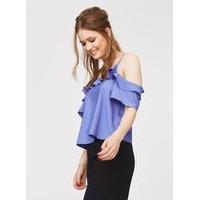 womens blue cold shoulder camisole blouse blue