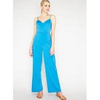 Womens Blue Wide Leg Jumpsuit, Blue