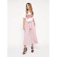 womens blush crop wide leg trousers powder blush