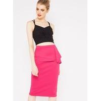 womens pink origami pencil skirt fushia rose