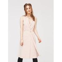 Womens Blush Sleeveless Duster Coat, Khaki