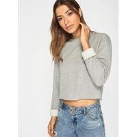 womens grey cropped sweatshirt grey