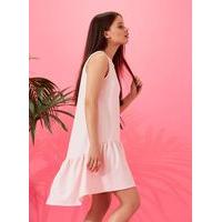 womens petite high low hem dress pink