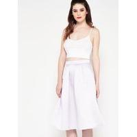 Womens Lilac Co-Ord Satin Midi Skirt, Lilac