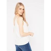 Womens Ivory Cross Back Camisole Top, Ivory