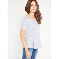 Womens Blue Peplum T-Shirt, Blue