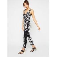 Womens PREMIUM Monochrome Embellished Jumpsuit, Black