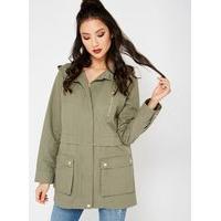 Womens Khaki Lightweight Parka, Khaki