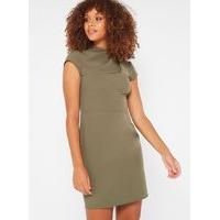 womens khaki origami pleat shift dress khaki