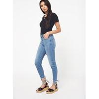 Womens LIZZIE Mid Wash Asymmetric Seam Jeans, Mid Wash Denim