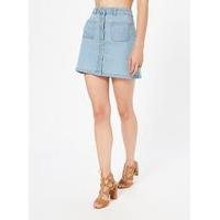 Womens Bleach Denim Skirt, Pale Blue