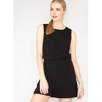 Womens Black Drape Playsuit, Black