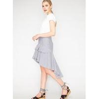 Womens Striped High Low Hem Skirt, Assorted