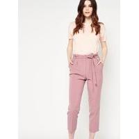 womens pink paper bag trousers powder blush