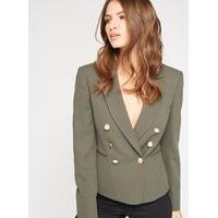 Womens Khaki Military Blazer, Khaki