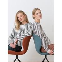 Woman\'s boxy striped pure organic cotton T-shirt, HAYES