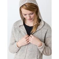 Woman\'s zip cardigan in a chiné linen knit, HAVYS