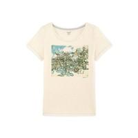 womans organic cotton t shirt with somewhere loves art van gogh motif  ...