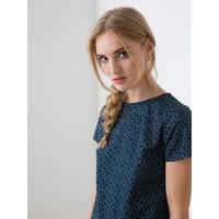 Woman\'s cotton twill top with Somewhere exclusive Pastilles print, HIKARI