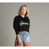 Womens Icon Logo Cropped Hooded Top