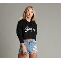 womens icon logo cropped hooded top