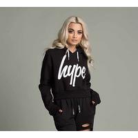 Womens Script Cropped Hooded Top