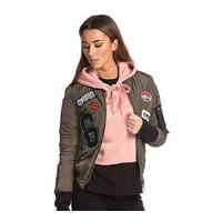 Womens Patched Bomber Jacket