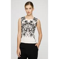 Wool-silk printed top