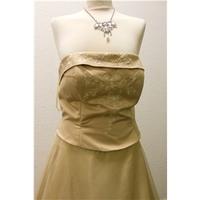 womens bridal gown carducci size us 16 uk 18 eur 46 gold strapless wed ...