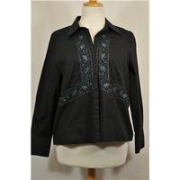 womens shirt blouse ms size l black long sleeved shirt