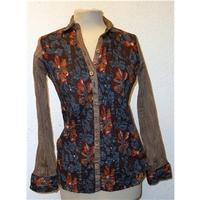 womens shirt globus size s multi colored long sleeved shirt