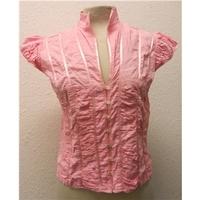 womens blouse leonards size xs pink short sleeved shirt