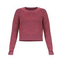 Womens Acid Wash Knitted Jumper in Potent Purple