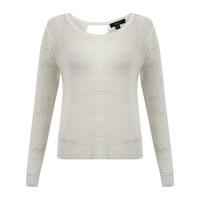 Women\'s textured open knit cream jumper - Amara Reya