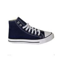 Womens Clara Lace up Canvas Hi Top Trainers in Navy