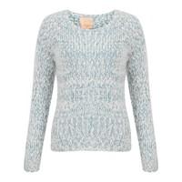 Womens Plum Tree Passion Flower blue & turq Jumper