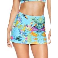 Women\'s Ladies swimwear Summer High Wasted Flattering Hawaiian jungle floral print skirtini swim skirt