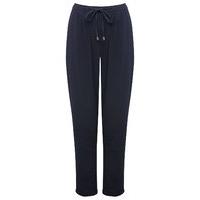 Women\'s Ladies Petite size straight leg elasticated waist tie front ankle grazer crepe jogger trousers