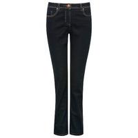 womens ladies classic straight leg stretch denim dark indigo jean