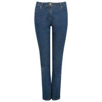 womens ladies classic straight leg stretch denim dark indigo jean