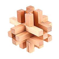 Wooden 14-Piece Lock Puzzle Brain Teaser IQ Toy Magic Cube