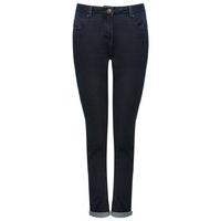 Women\'s Ladies classic flattering slim fit five pocket detail indigo wash denim jeans