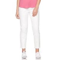 Women\'s Ladies petite size cotton sateen buckle belt cropped capri trousers